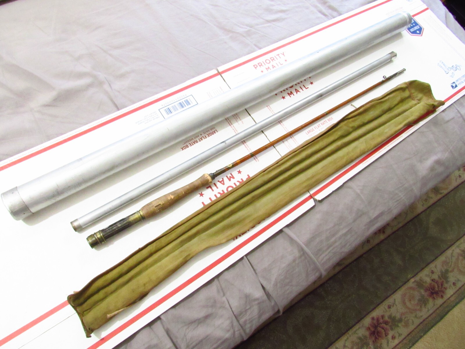 1930S USA ABBEY & IMBRIE CHUBB MONTAGUE 8′ 1/2 FT BAMBOO FLY ROD FOR RESTORE