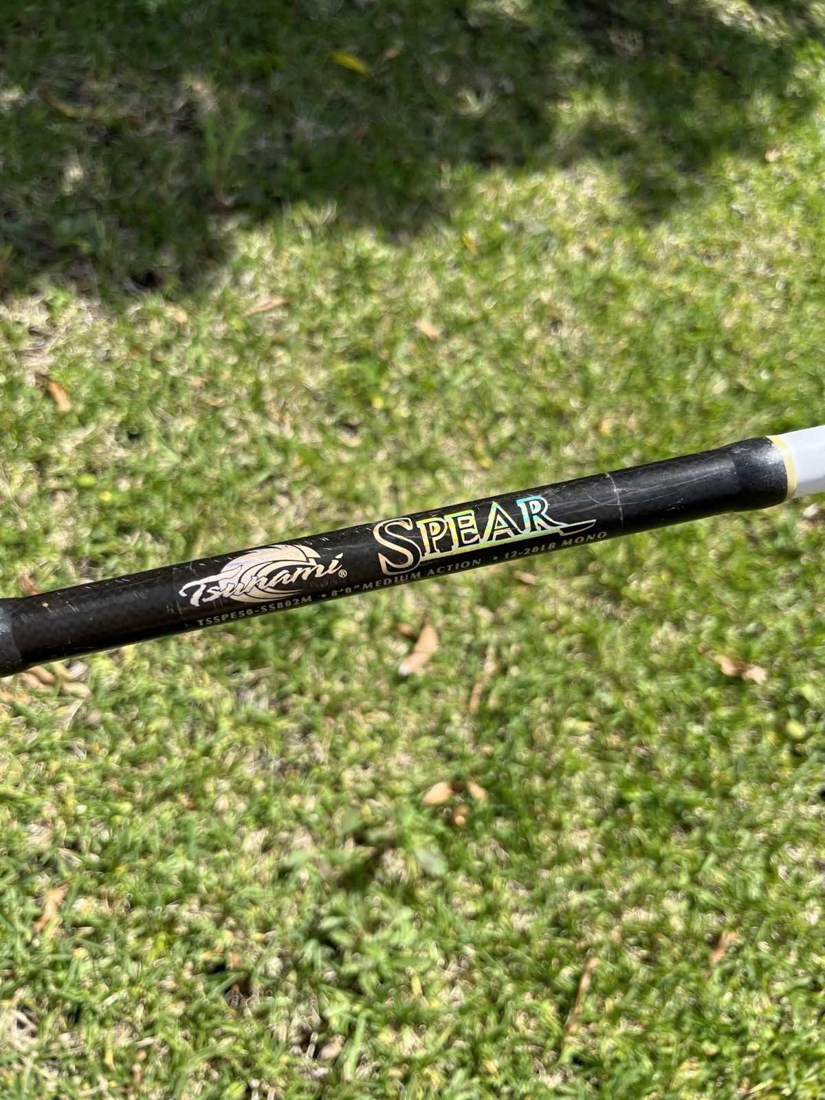 Tsunami Spear Spinning Rod 8ft Medium 2pc 12-20lb 1/2-1oz Graphite Black