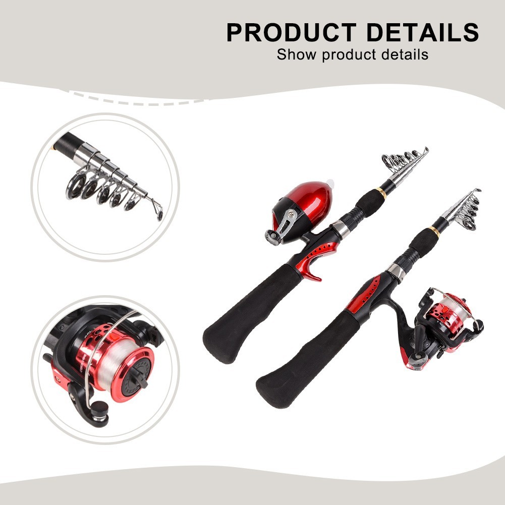 Outdoor Fishing Gear 1 6M Fishing Rod with Reel for Freshwater and Saltwater