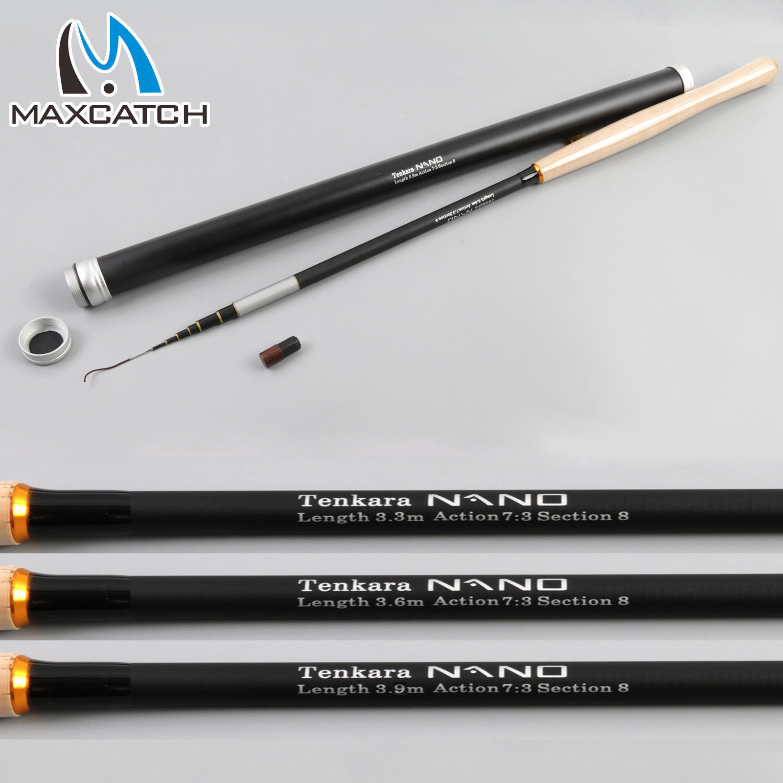 Maxcatch Nano Tenkara Rods 11’/12’/13′ IM12/40T Carbon Tube Telescopic Pole