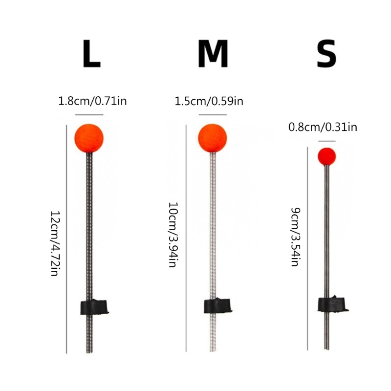 10Pcs Ice Fishing Rod Tip Spring Ball Low Temperature Resistant Good Toughness