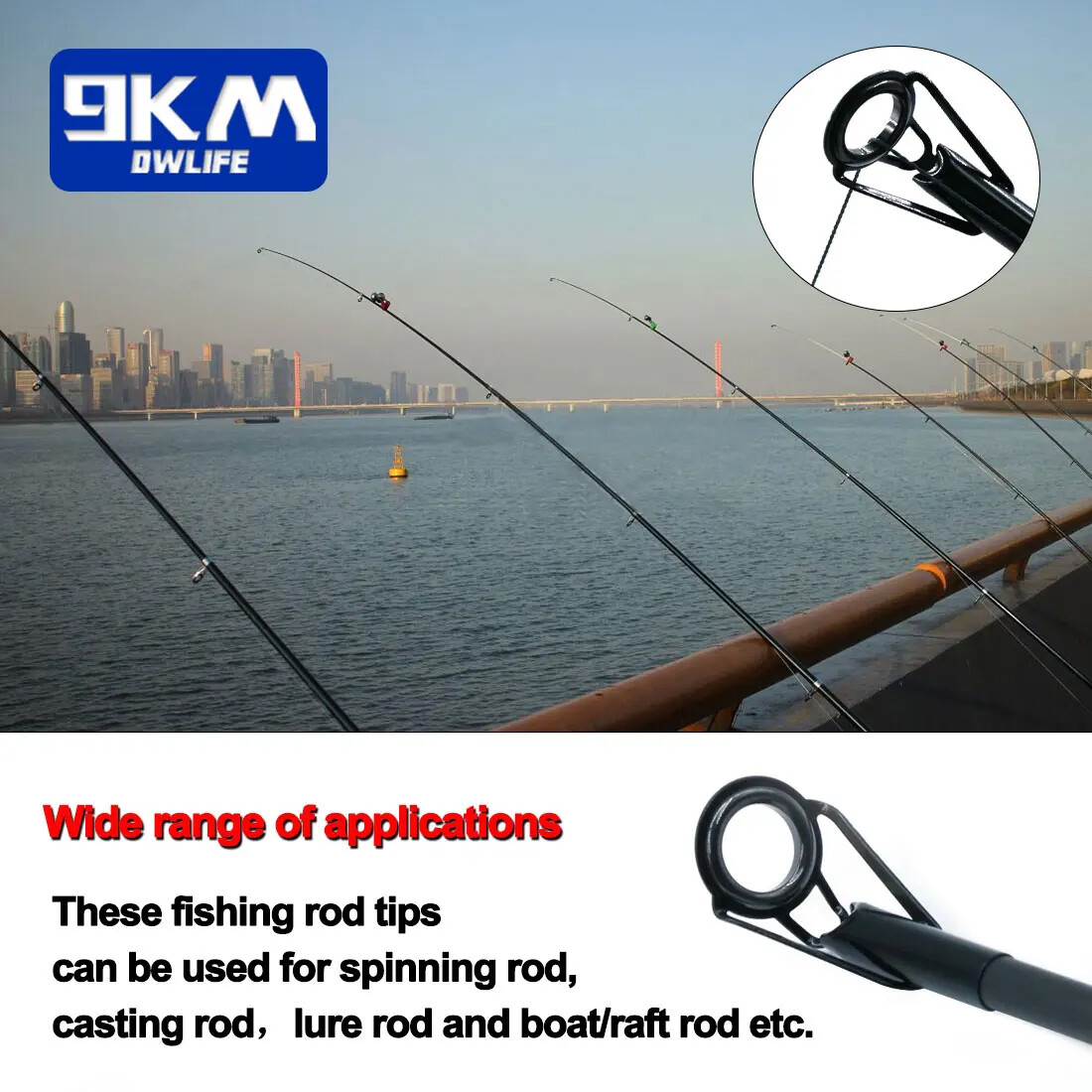 24~240pcs Casting Fishing Rod Tip Repair Building Kit Ceramic Ring for Saltwater