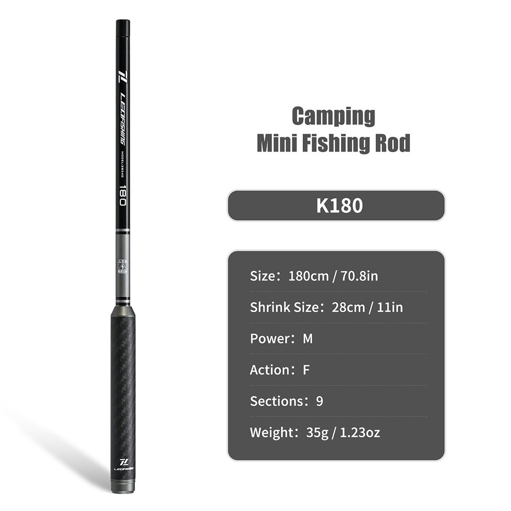 28cm Ultralight Carbon Fiber Fishing Rod for multi Sectional Design for