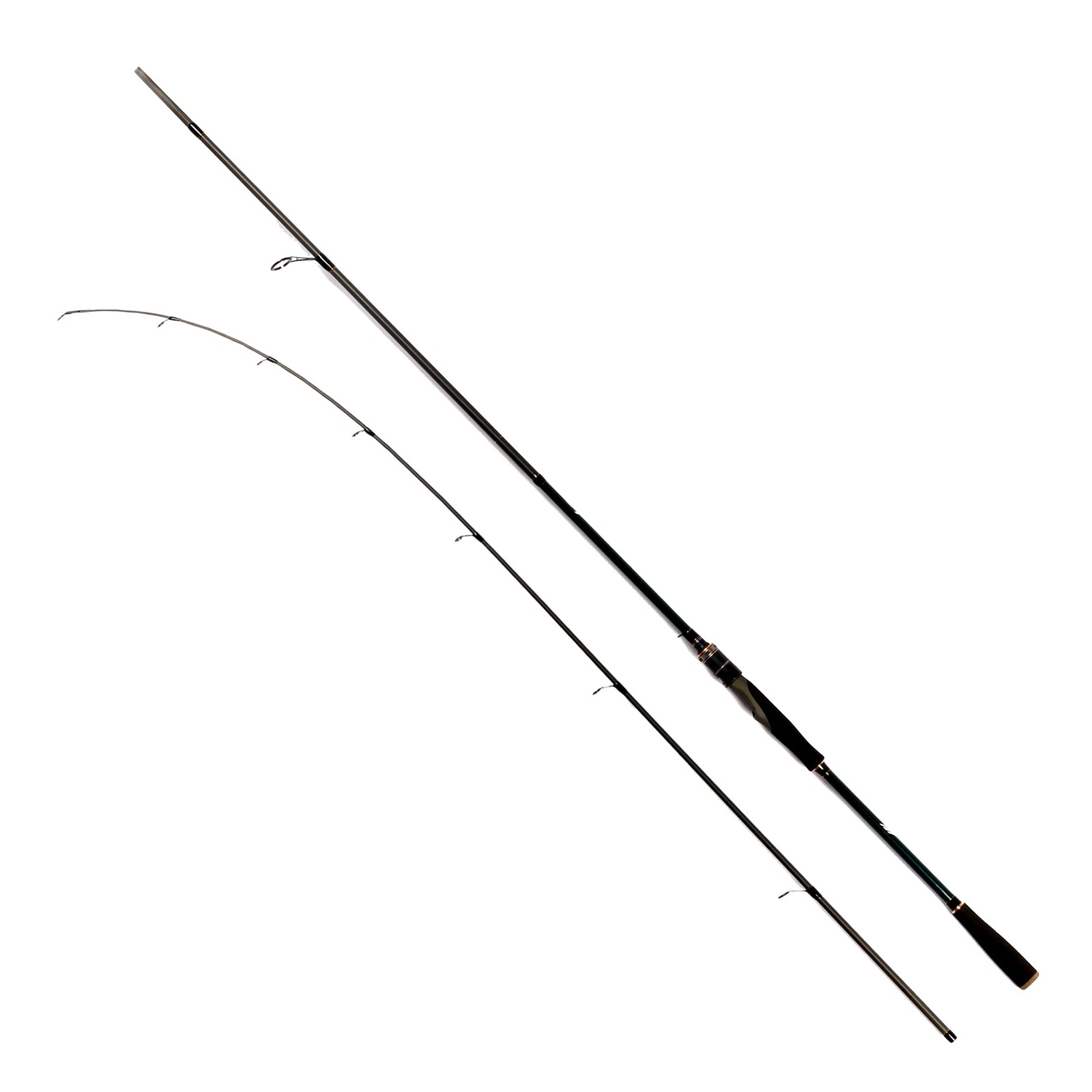 9Ft 2pc Medium Graphite Bass Spinning Fishing Rod Toray Carbon Fast Action