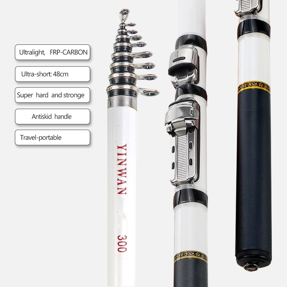 1.5M-3.0M Telescopic Fiberglass Fishing rod Ultra-Light Fishing Pole Sea Rod