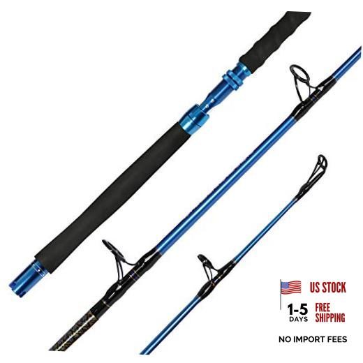 Saltwater Graphite Jig Jigging Spinning Fishing Rod Casting-6′,Heavy,80-120lbs