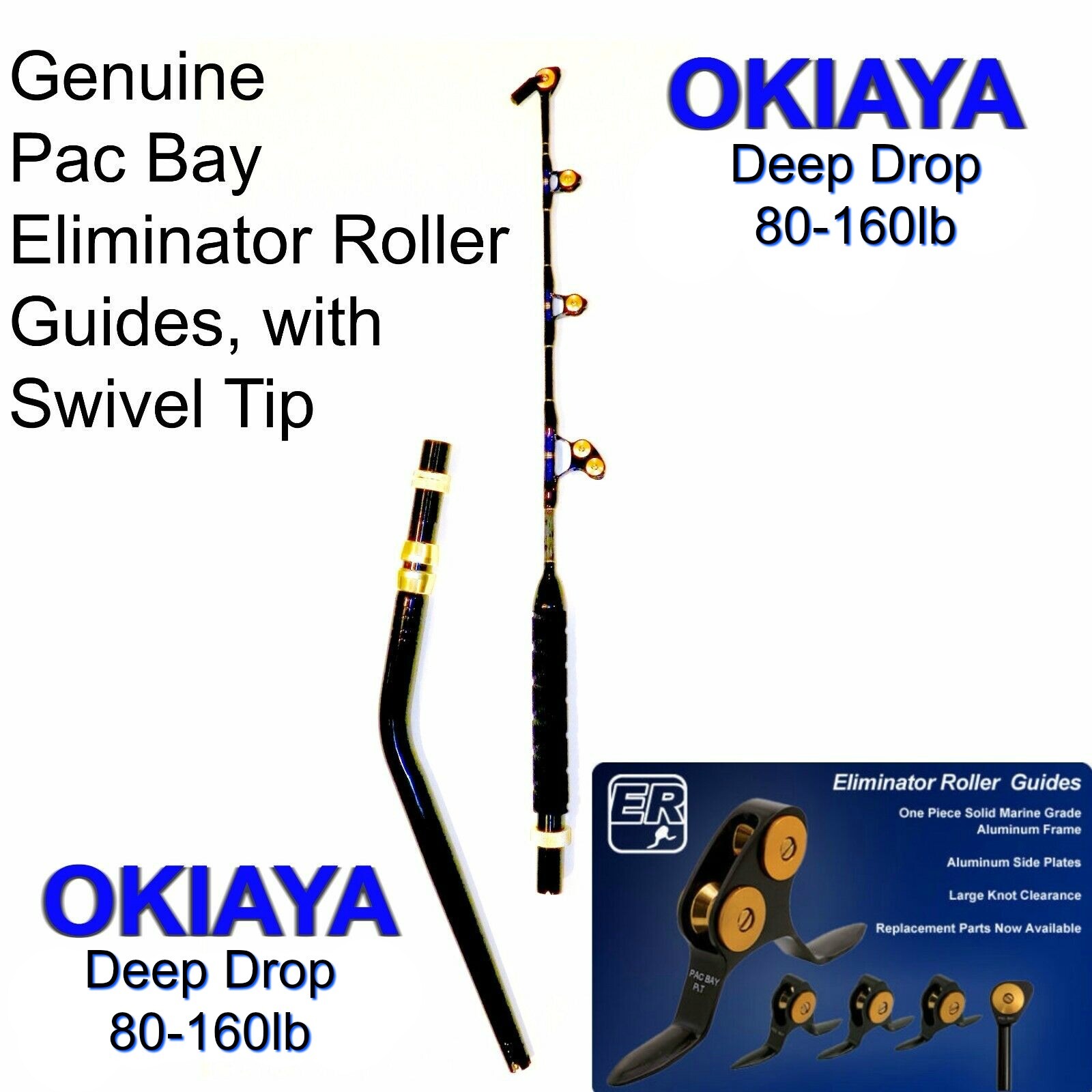 OKIAYA Venom-Pro “The Destroyer” Deep Drop Bent Butt PacBay Roller Rod 80-160LB