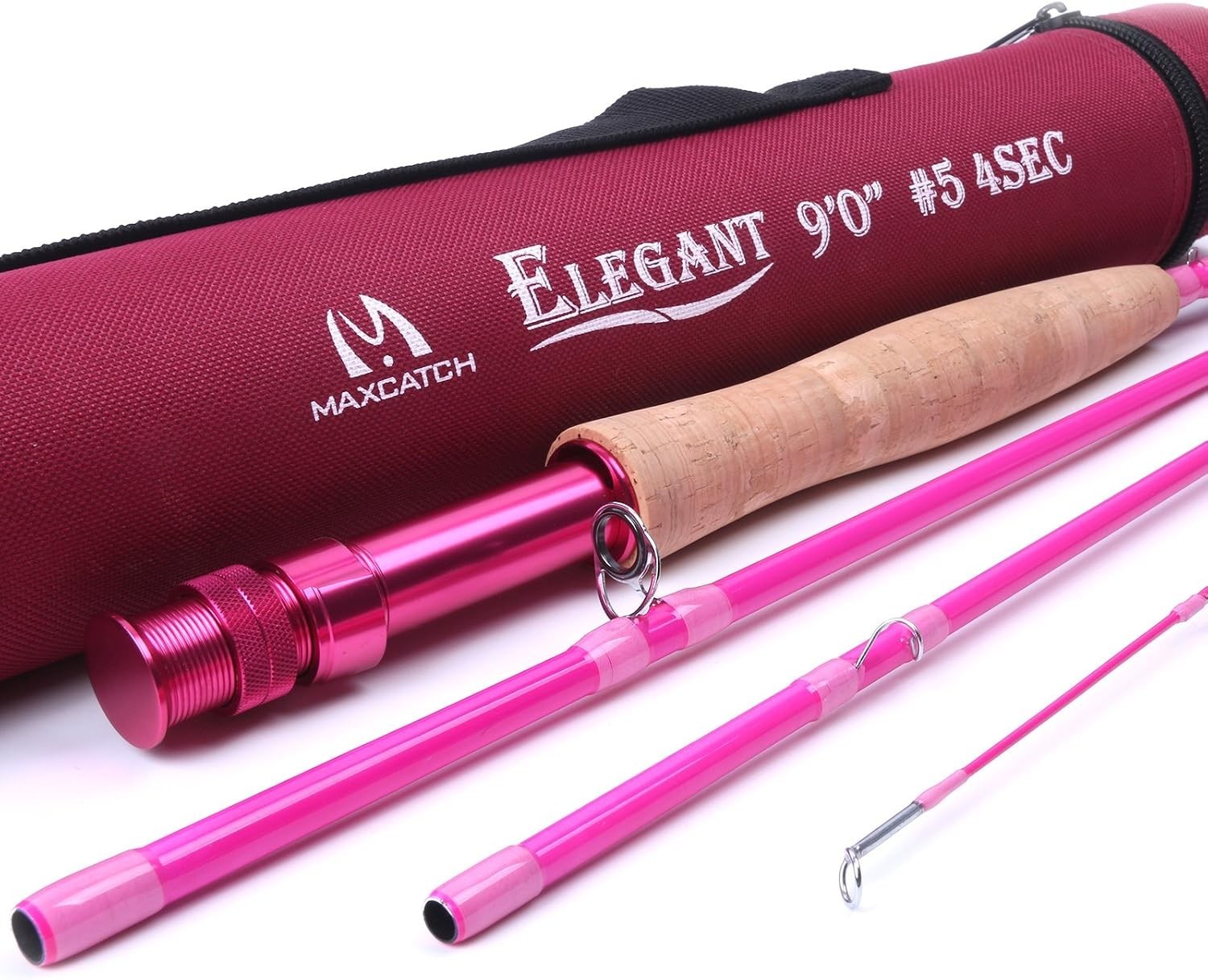Women’s Elegant Pink Fly Fishing Rod: 2/5-weight with Rod Tube