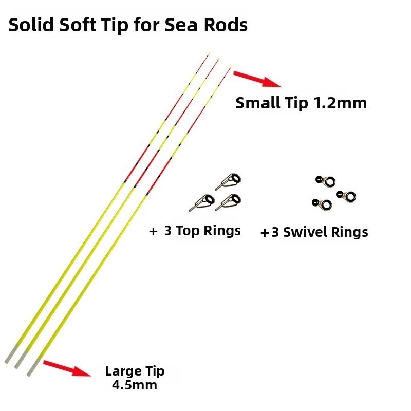 Fishing Rod Tip Flexible Fiberglass High Visibility Design Flexible Section