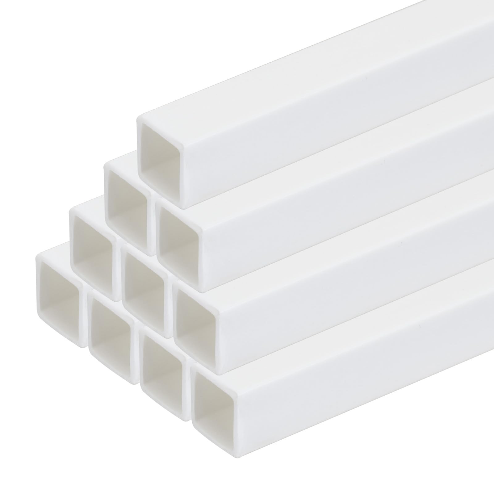 10pcs MECCANIXITY 10″ White ABS Square Tube 0.39″ Easy Processing for DIY Models