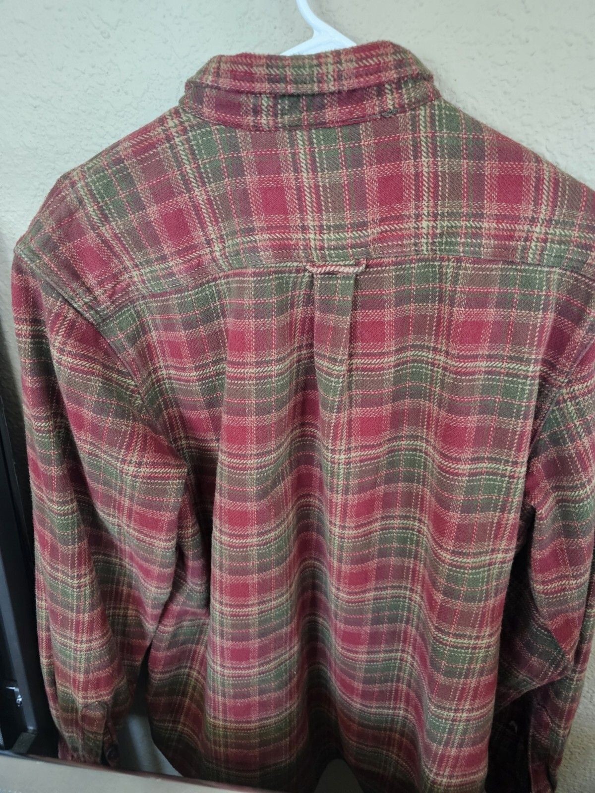 Orvis Red Plaid Shacket Shirt Thick Flannel Men’s Large
