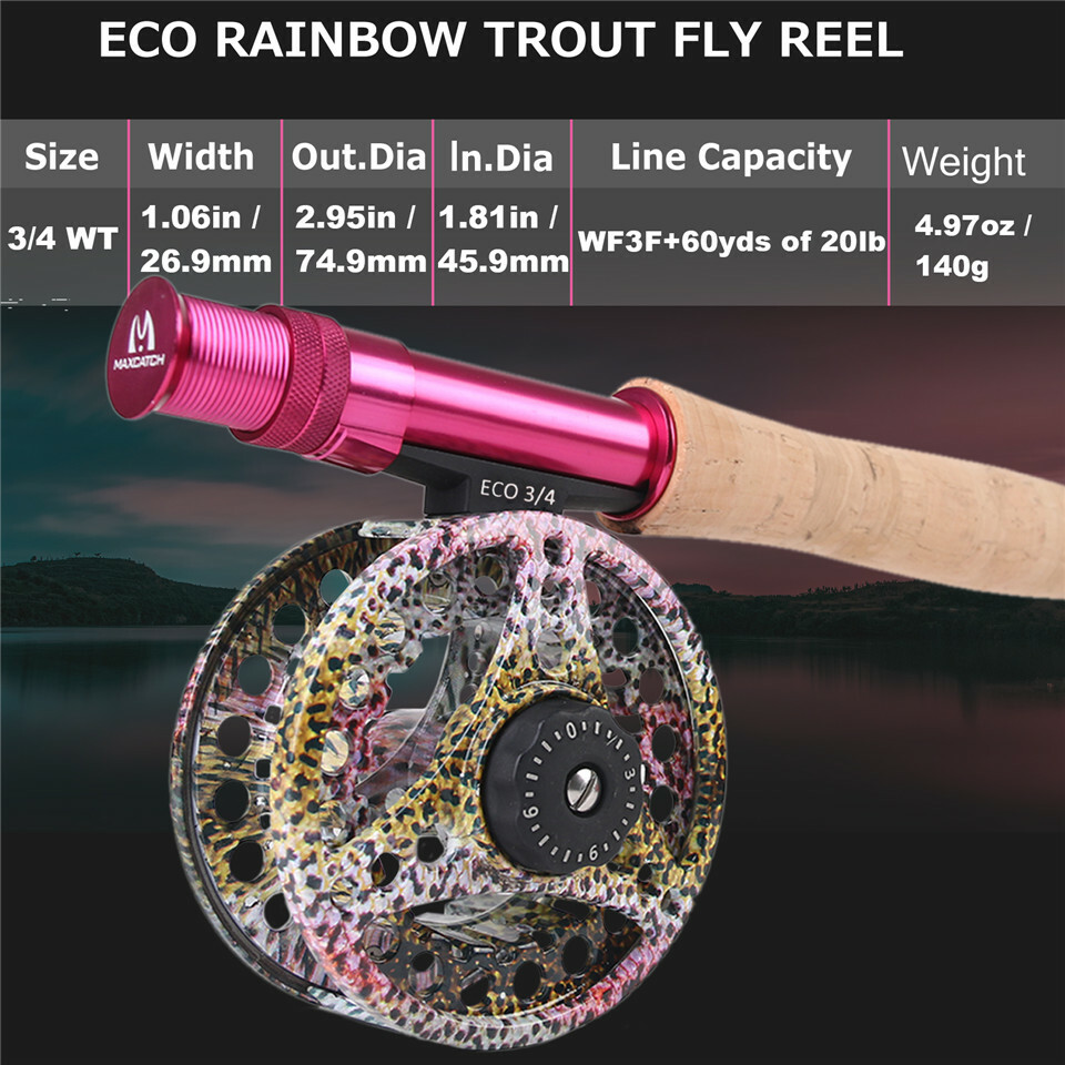 Women’s Elegant Pink 2wt/5wt Medium-Fast Action Fly Fishing Rod Combo