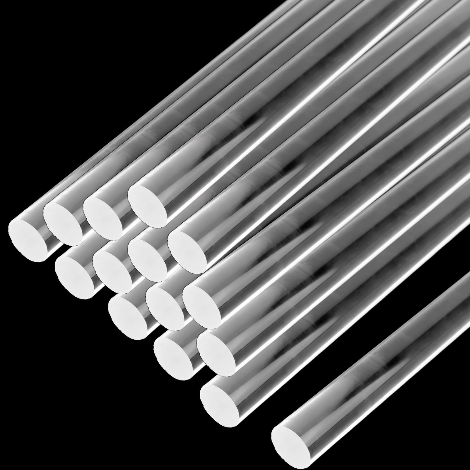 15 PCS 1/2 Inch x 12 Inch Clear Acrylic Dowel Rods Plastic Round Sticks