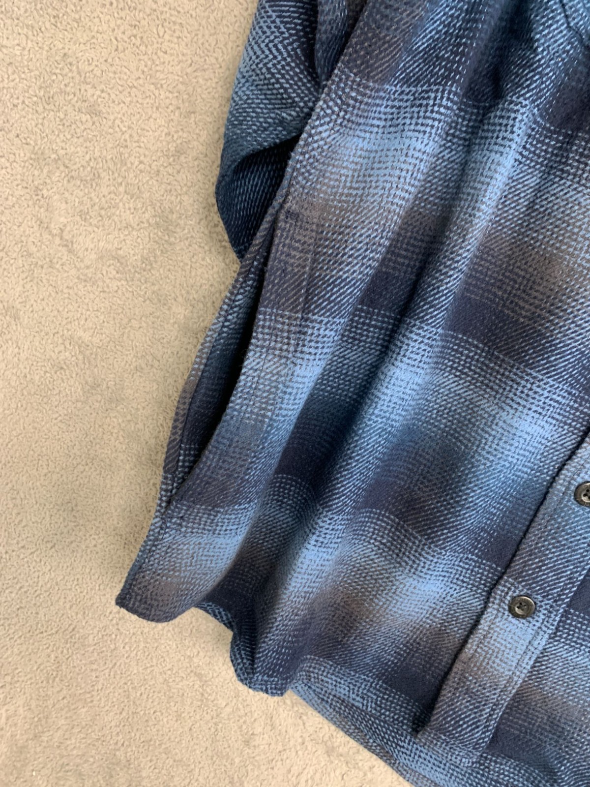 Orvis Men’s Size S Blue Plaid Long Sleeve Button-Up Beefy Flannel Shirt n1312