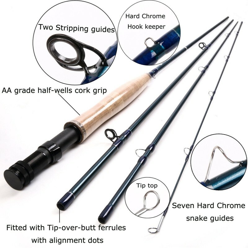 V-access Fly Fishing Rod 9ft 3/4/5/6/7/8/9/10/12WT Fast Action IM10 Carbon Fiber