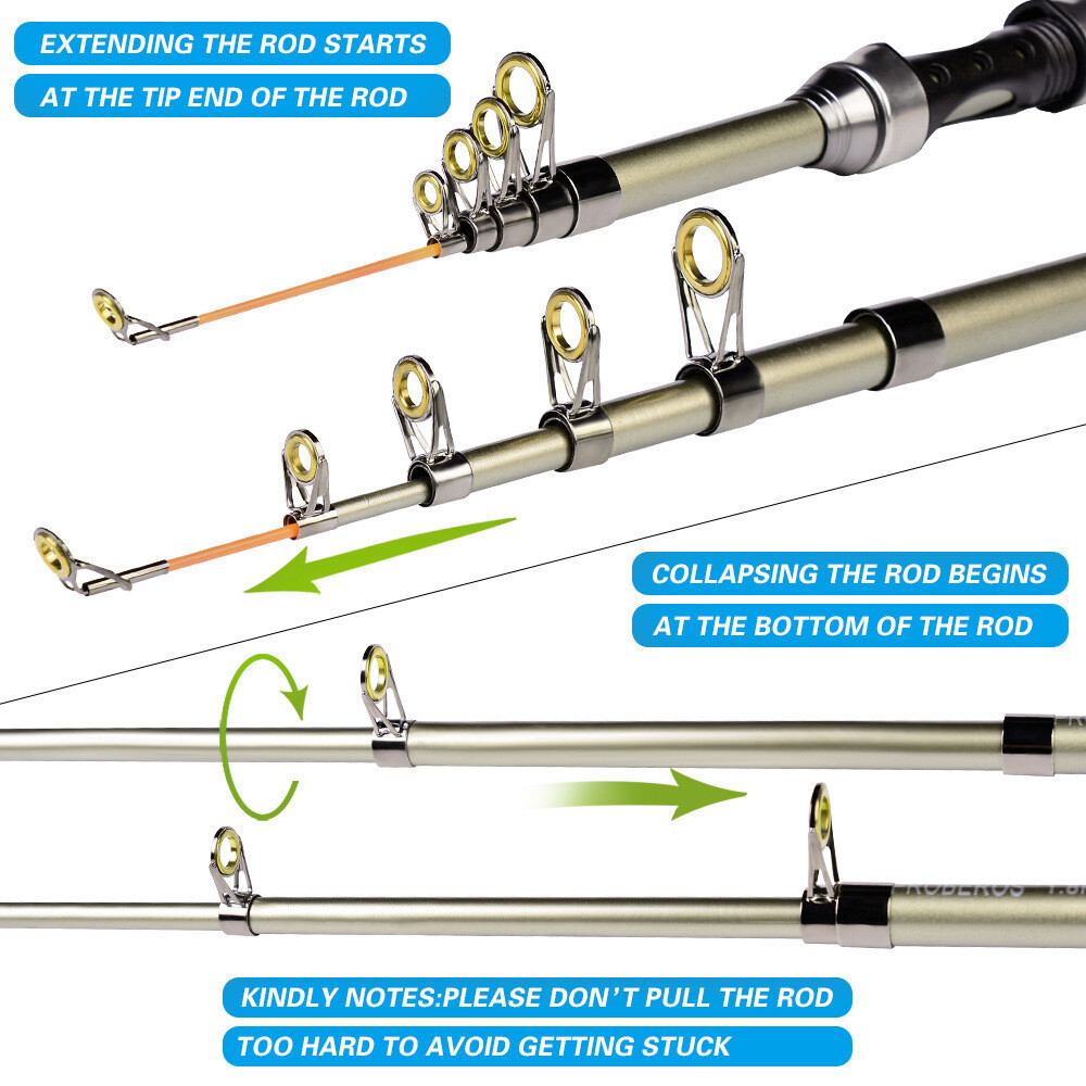 Carbon Fiber Telescopic Fishing Rod Pole Reel Combo Sea Saltwater Freshwater
