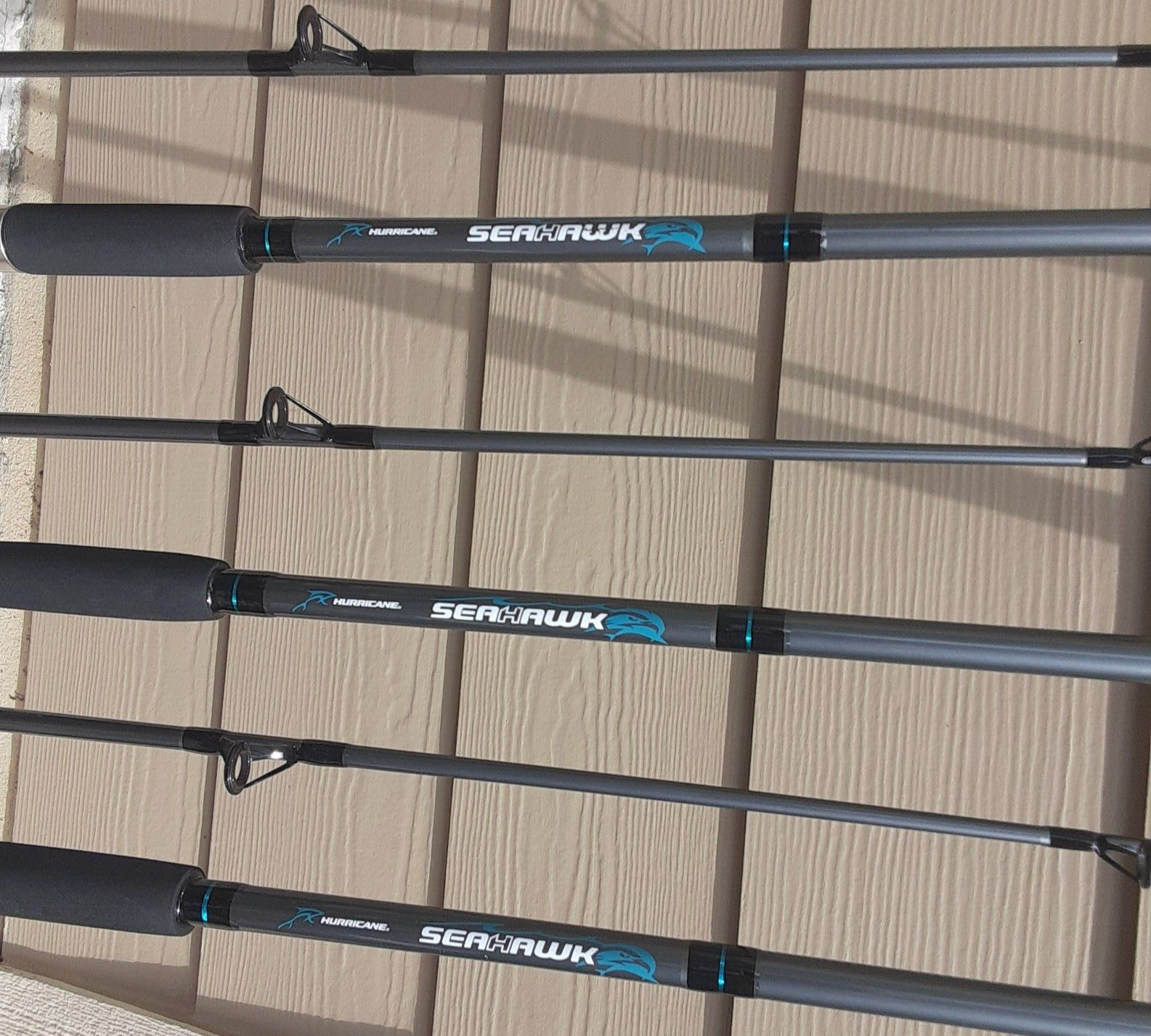 Lot of 3 Hurricane Seahawk 8’ Spinning Rods MH Action 12-25 Lb Catfish Saltwater