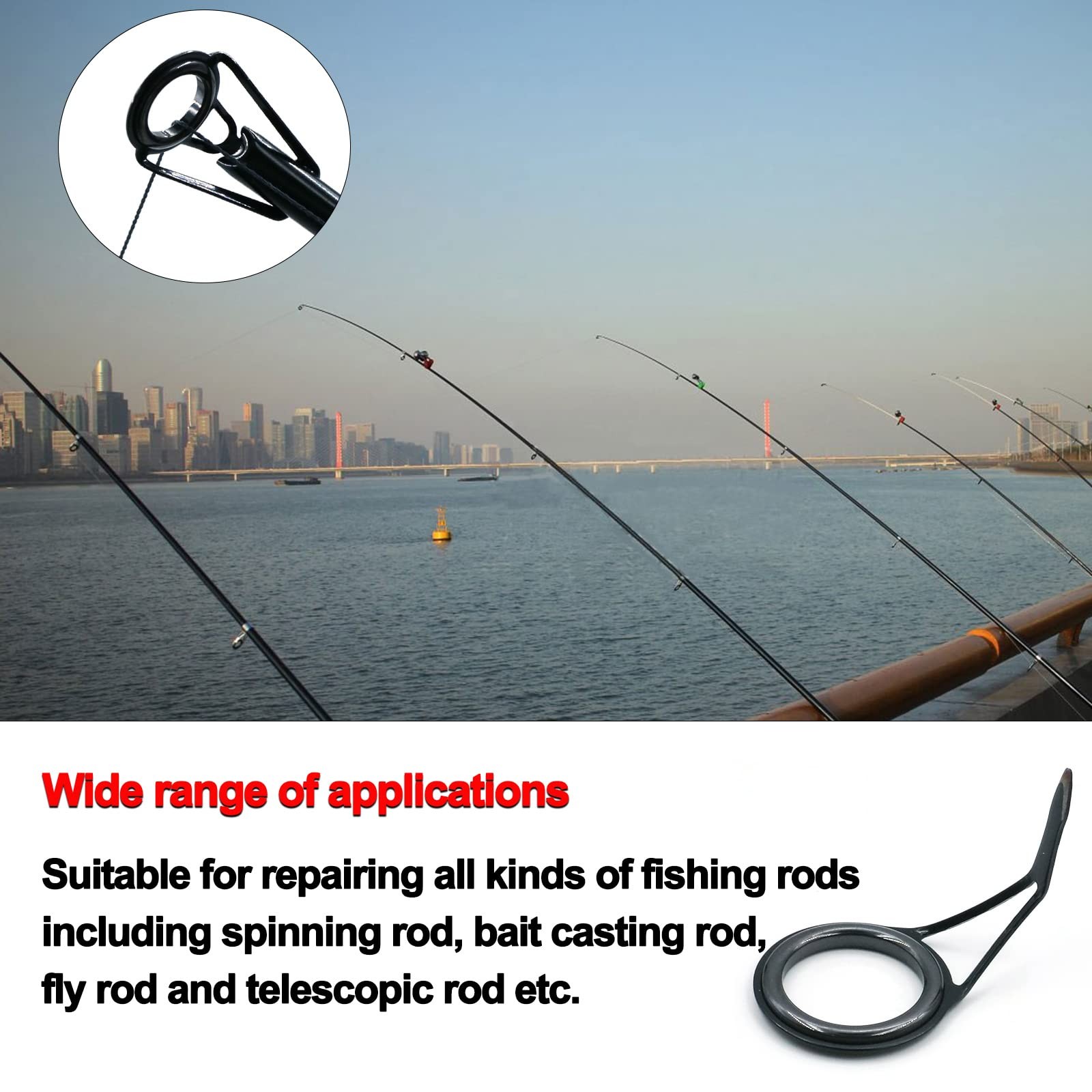 Rod Tip Guide Repair Kit, Single Double Leg Ceramic Guides