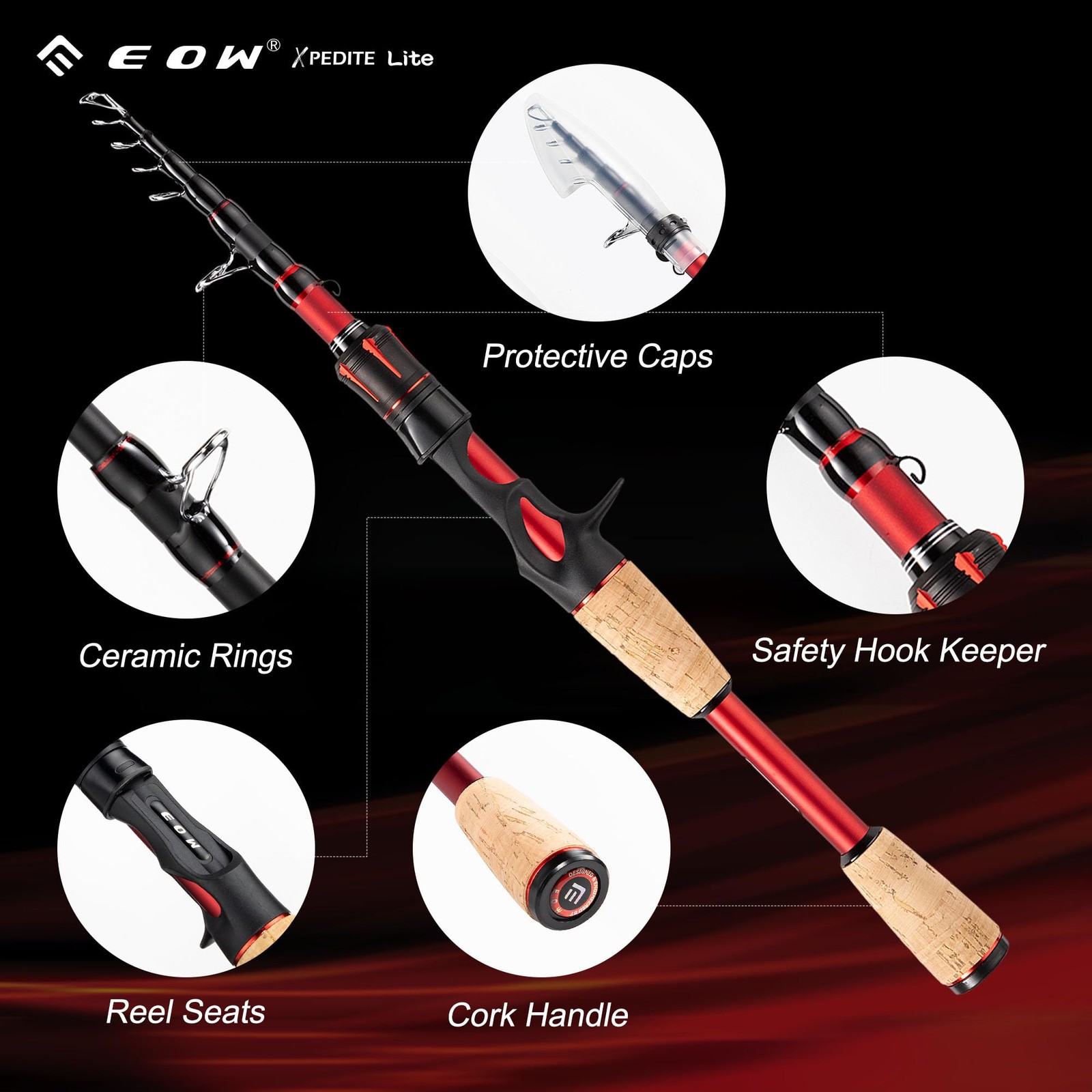 EOW XPEDITE LITE Portable Telescopic Fishing Rod & Combo Spinning Casting