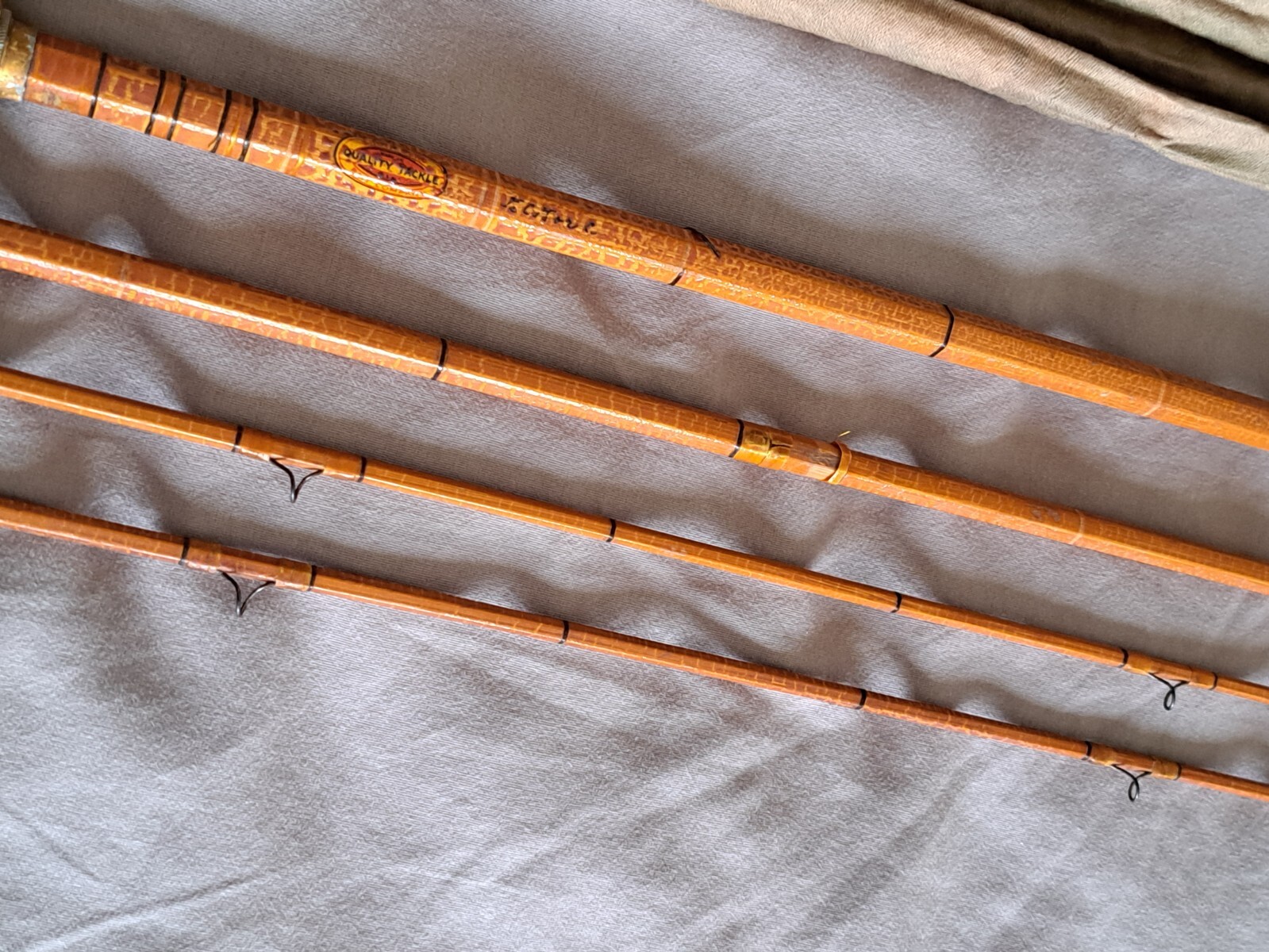 1930S USA DESIRABLE FLY ROD SOUTHBEND CROSS DOUBLEBUILT TUBE & ORIGINAL SOCK