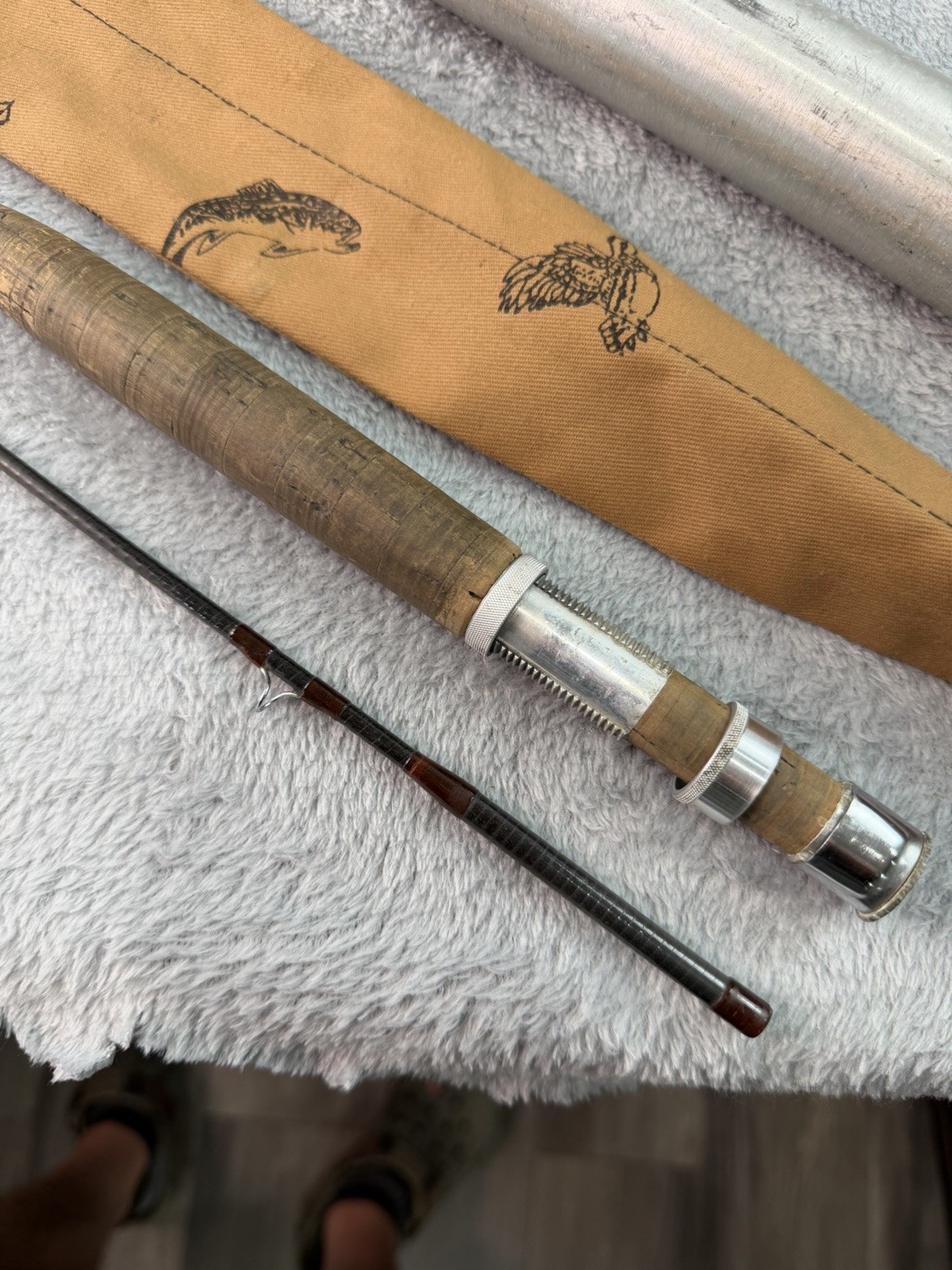 Vtg Orvis “Trout” Graphite Fly Fishing Rod 8’ 6wt 2pc Sock & Original Tube Y218