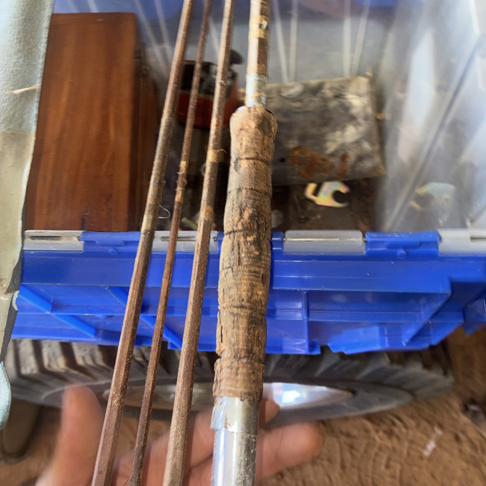 Vintage Wooden Fly Fishing Pole 4 Pieces