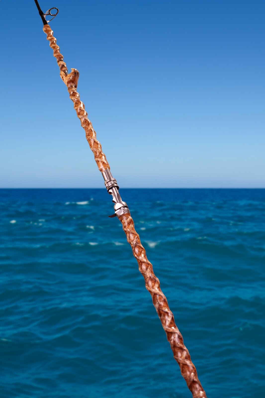 Custom Rattlesnake Fishing Rod Real Rattlesnake Skin Grips with or without Fangs