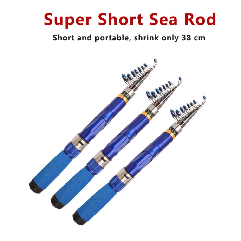 Fishing Rod 1 0m to 2 4m Telescopic Lightweight Fiberglass for Outdoors