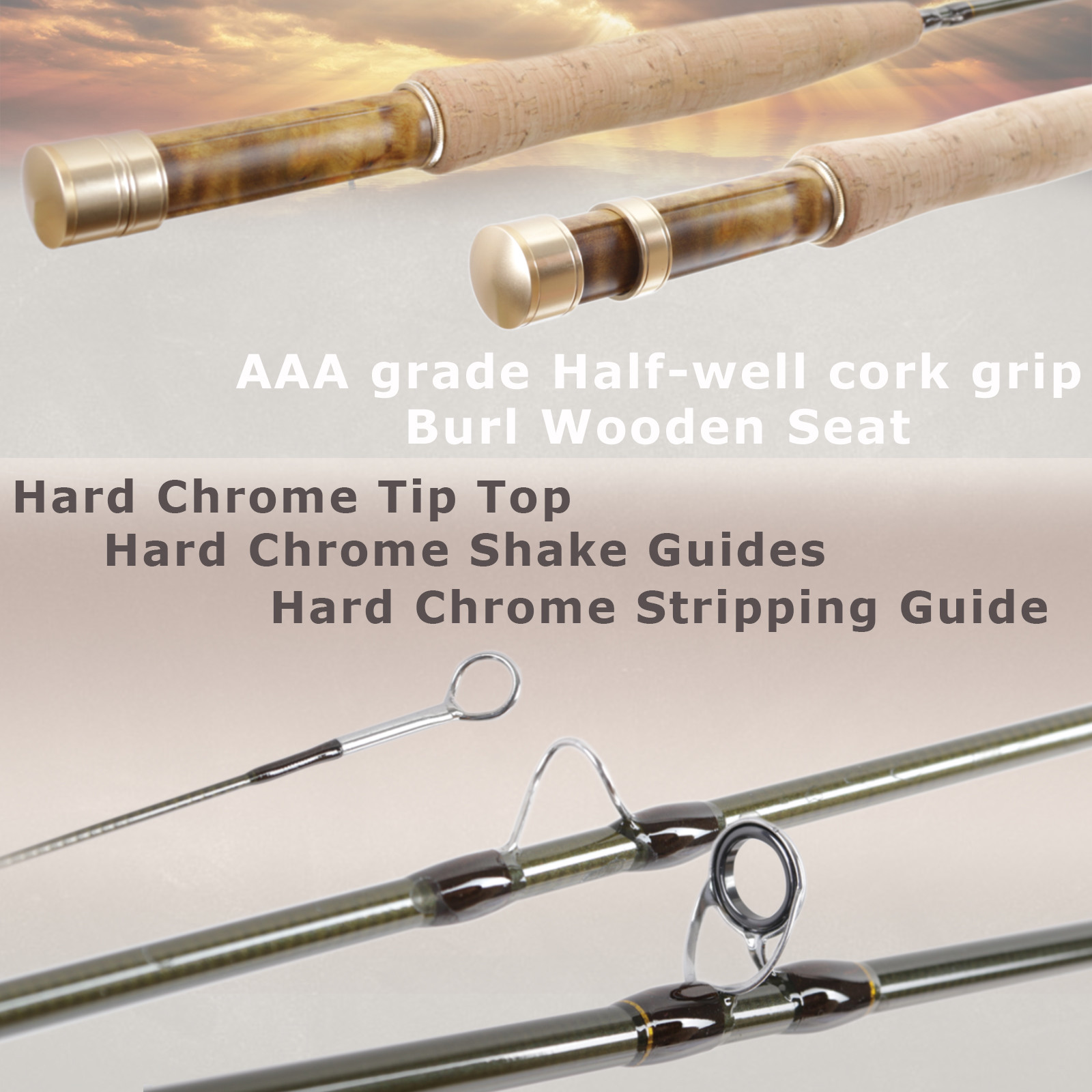 Maxcatch Feather Fly Fishing Rod 1/2/3wt 6’/6’6″/7’6″ Graphite IM10 with tube