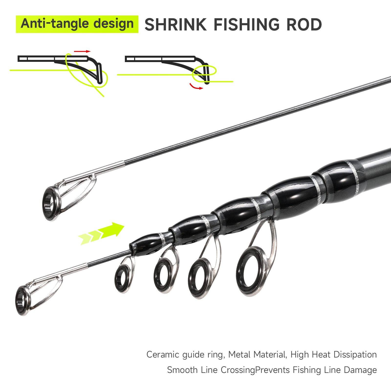 Ultra-Light Fishing Rod Carbon Fiber Spinning Casting Pole Handle Telescopic