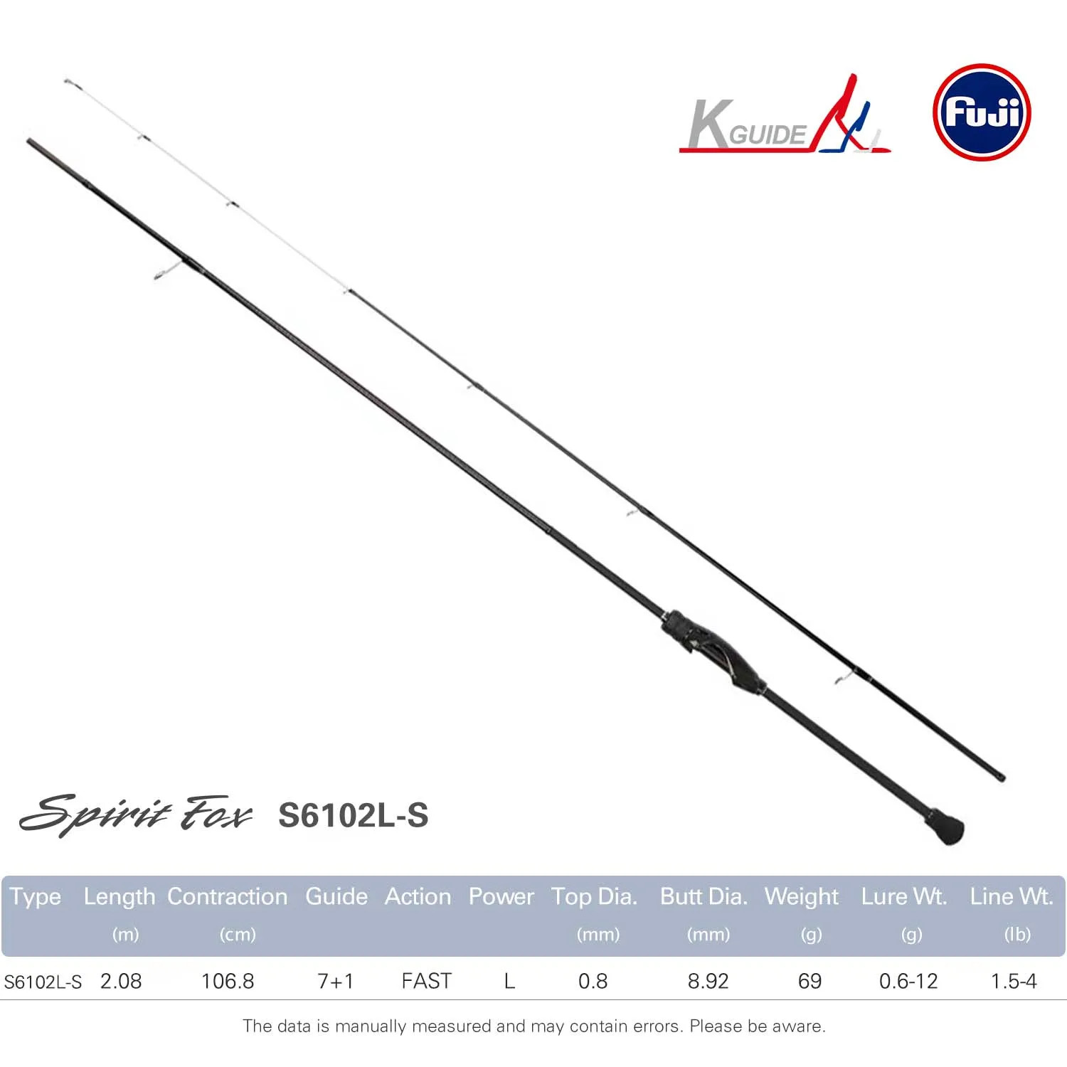 Spirit Fox 2.08M 2.28M 2.44M Light Game Fishing Rod S762L S802L FUJI 2 Section F