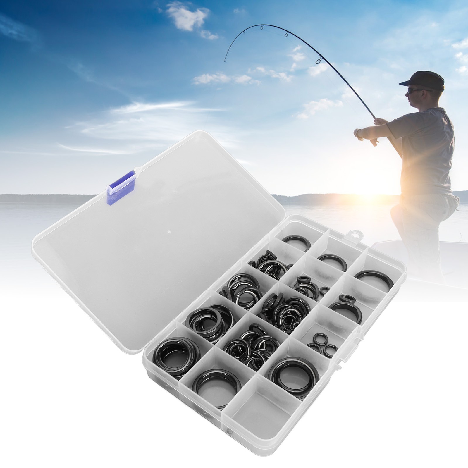 160PCS Fishing Guide Ceramic Fishing Rod Eyelet Easy Installation NY
