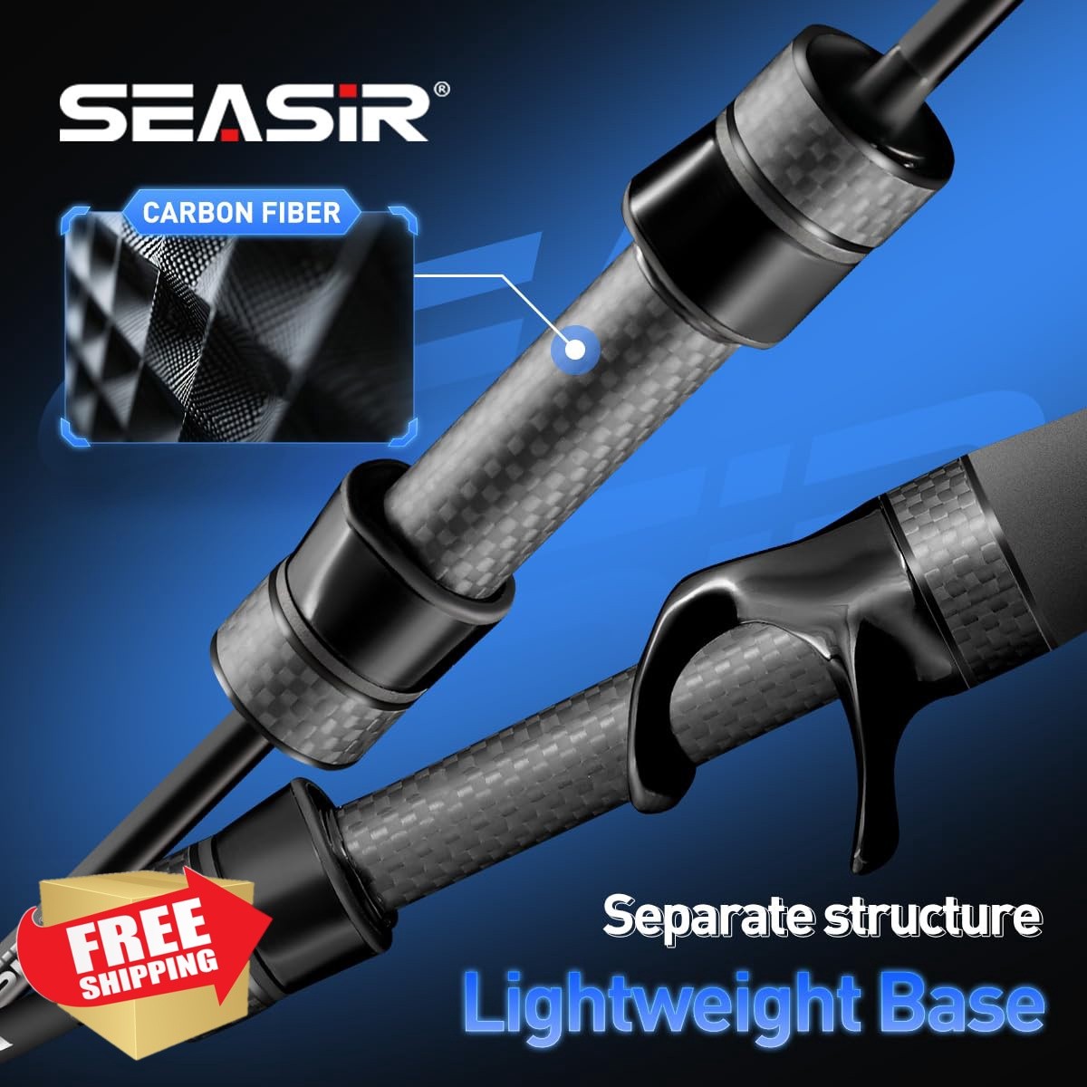 SEASIR Riveria Ultralight Fishing Rod, BFS Spinning Baitcasting Rod, 40T Carb…