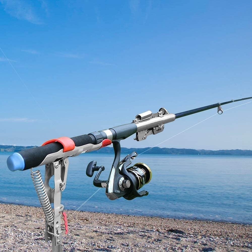 Lbw Automatic Spring Fishing Rod Holder For Ground Bank Fishing Pole Holder