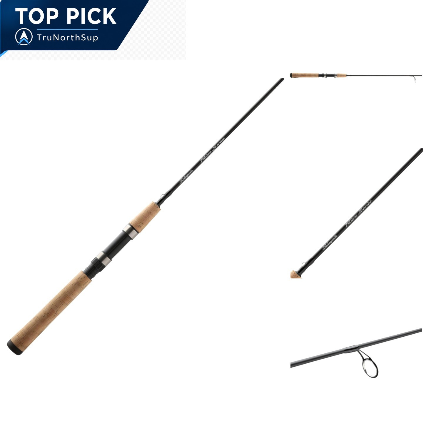 Micro Spinning Rod 5’6″ Light Graphite Bass Fishing Pole 2pc Full Cork