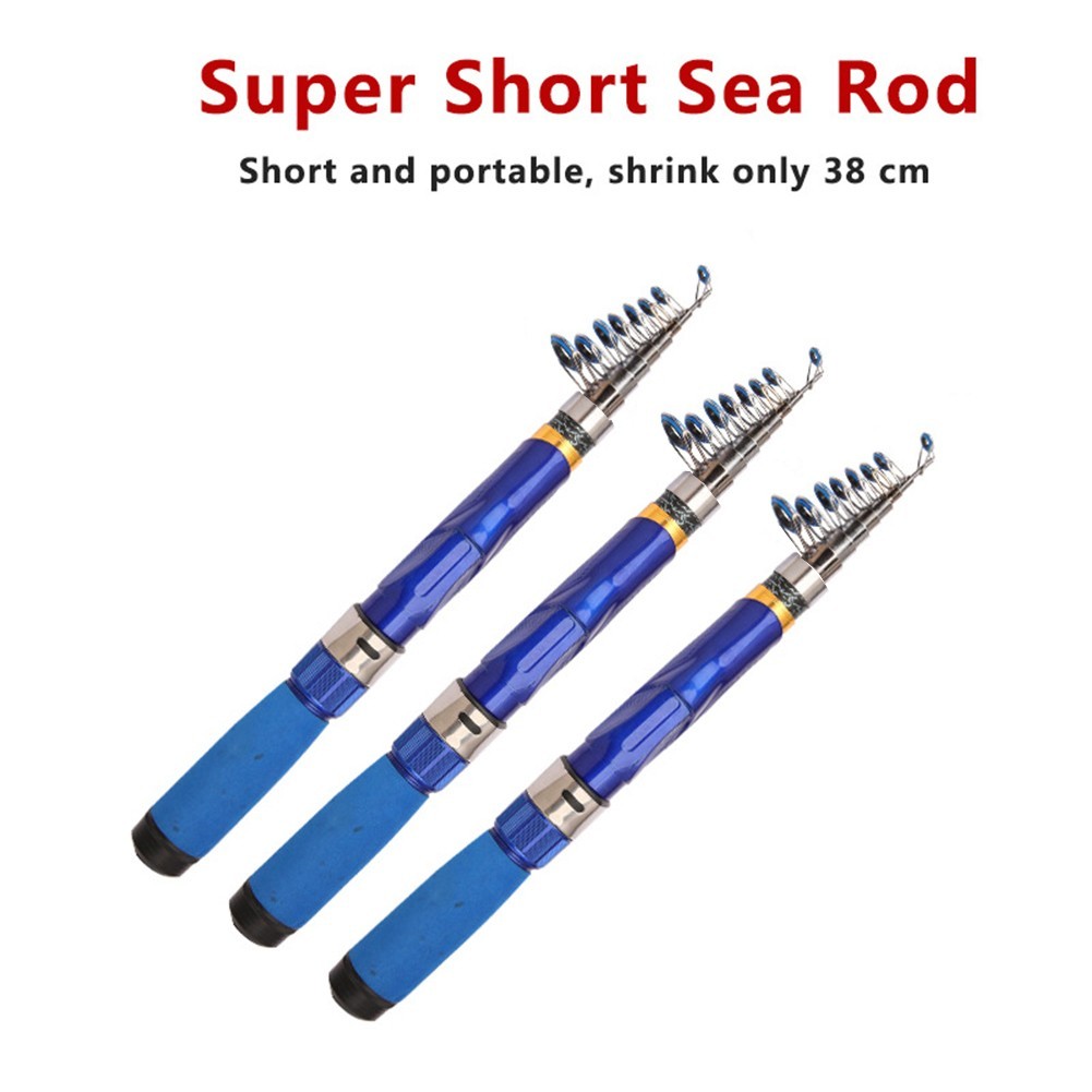 Telescopic Design Portable Fishing Rod Up to 2 4M with Fiberglass Build