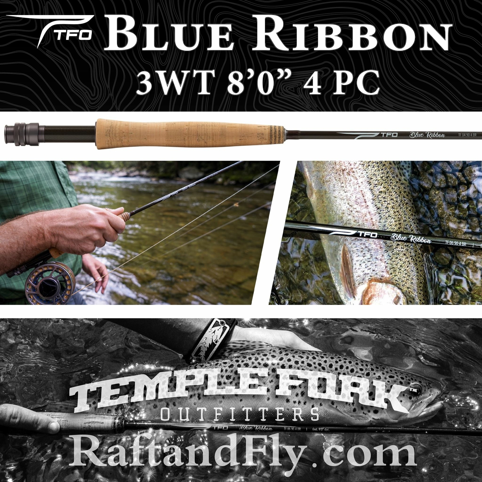 TFO Blue Ribbon 3wt 8’0″ Fly Rod | Temple Fork Outfitters – FREE SHIPPING