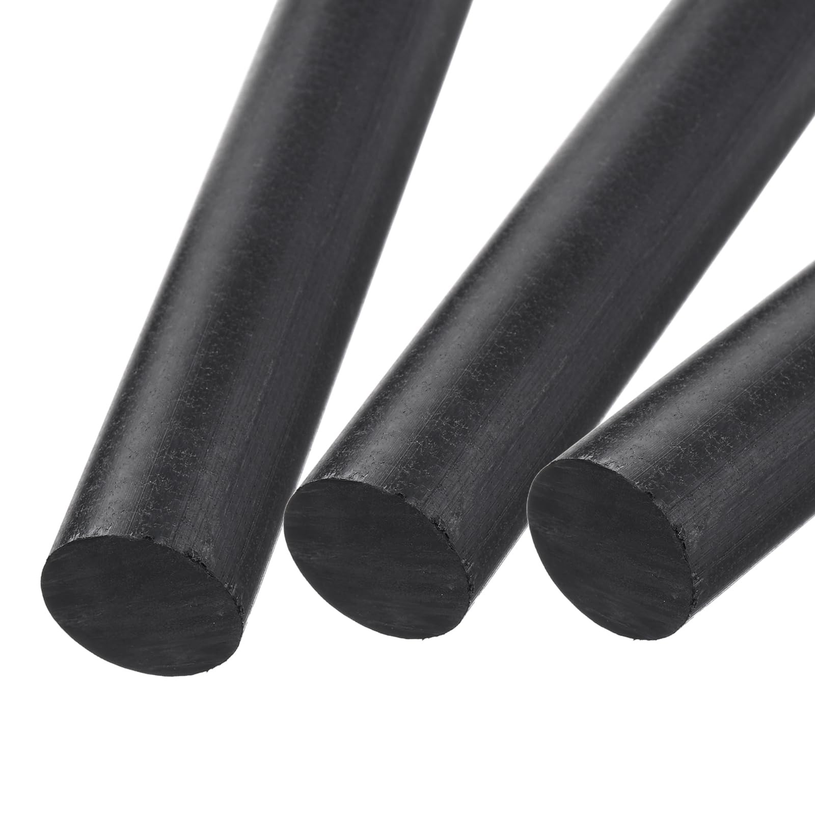 ABS Plastic Rod Round Solid Bar 35mm x 200mm Black DIY Model Material 3 PCS