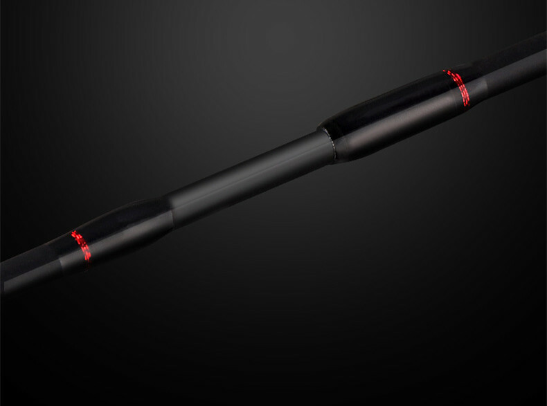 Rollfish Medium light Mod Fast Spinning Rod 6′ 2pc. Black/Red