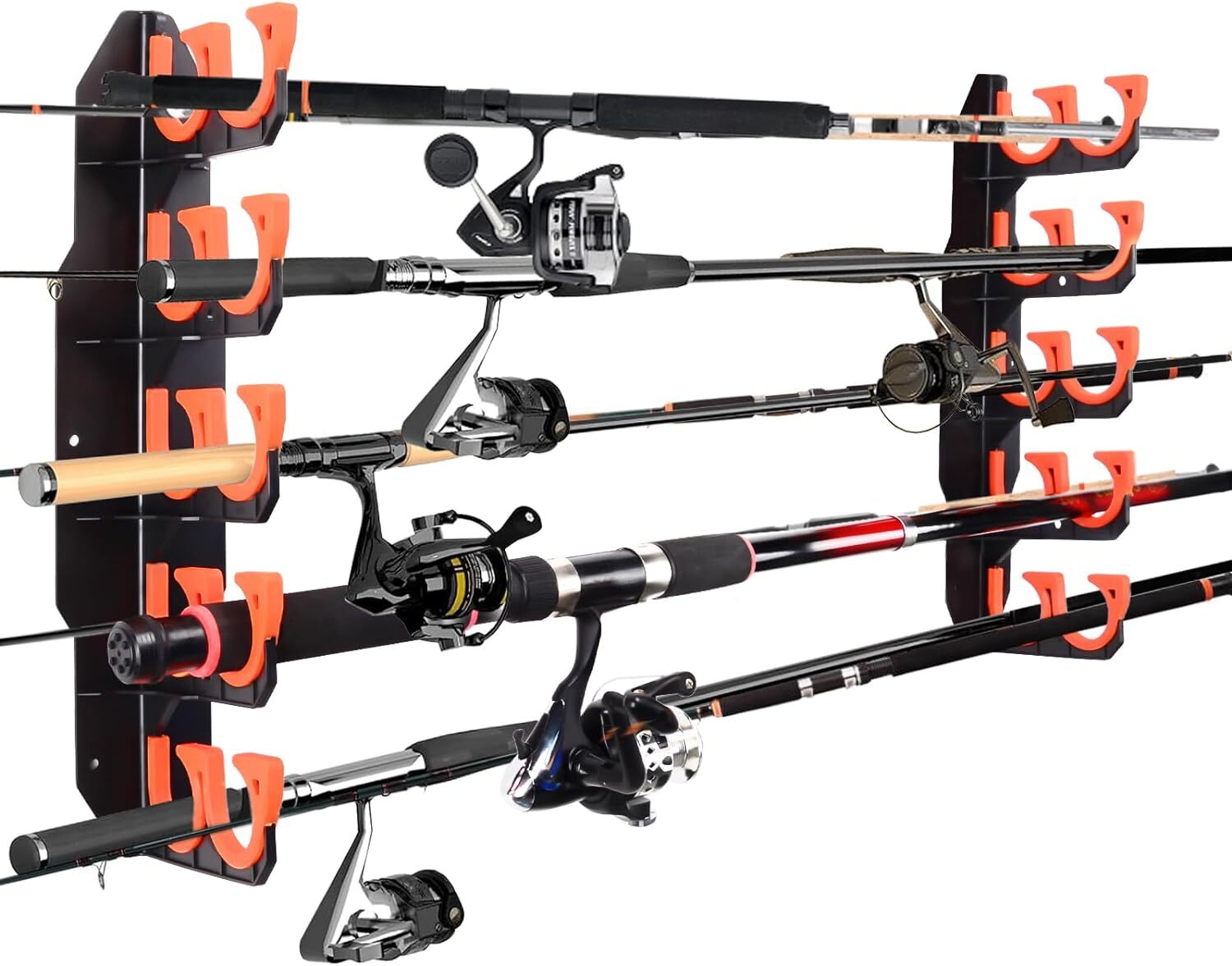 Fishing Rod Pole Holders Holds Up to 10 Rods,Fishing Pole Holders for Garage