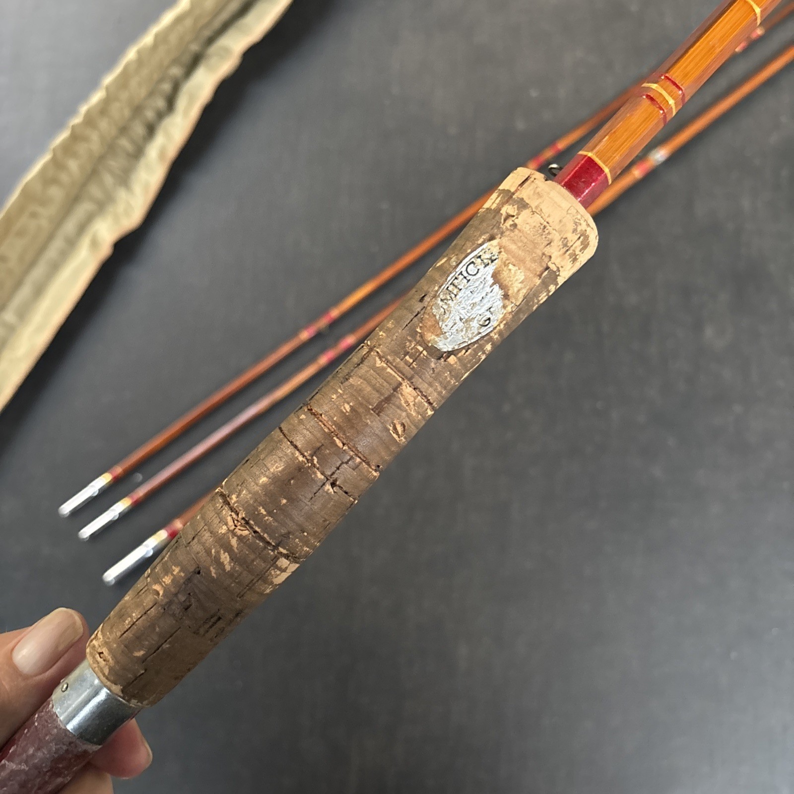 Vintage South Bend 346 Bamboo Fly Rod 8 1/2’ HDH or D W/ Sock