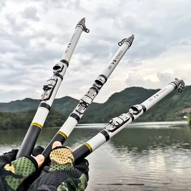 1.8m/2.1m/2.4m/2.7m/3.0m Telescopic Rock Fishing Rod Spinning Fly Carp Feeder US