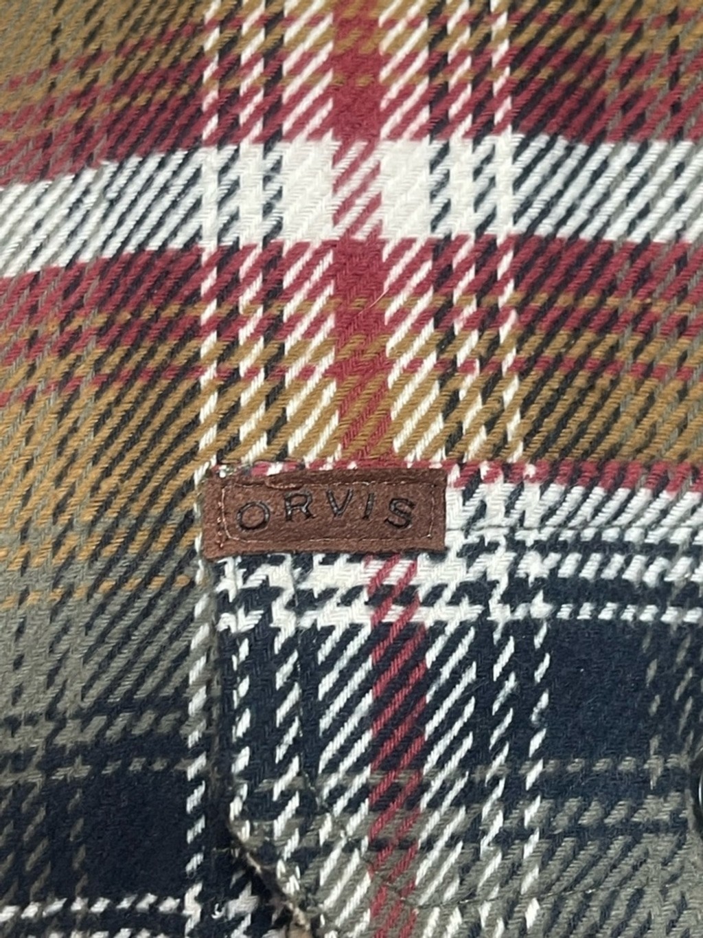 Orvis Heavyweight Plaid Flannel Shacket Side Pockets Lined Earth Tone Men’s XL