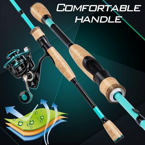 Fishing Rod and Reel Combo, 6.9ft and Spinning Reel Blue – M/MH Twin Tips