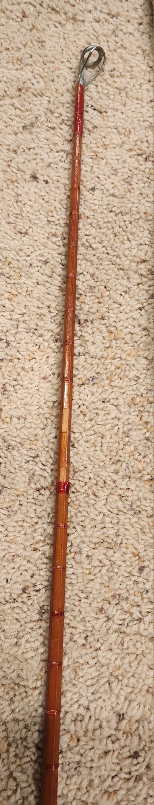 Vintage England Lee of Redditch & Pershone Bamboo Boat Surf Fishing Rod – 8′ 2″