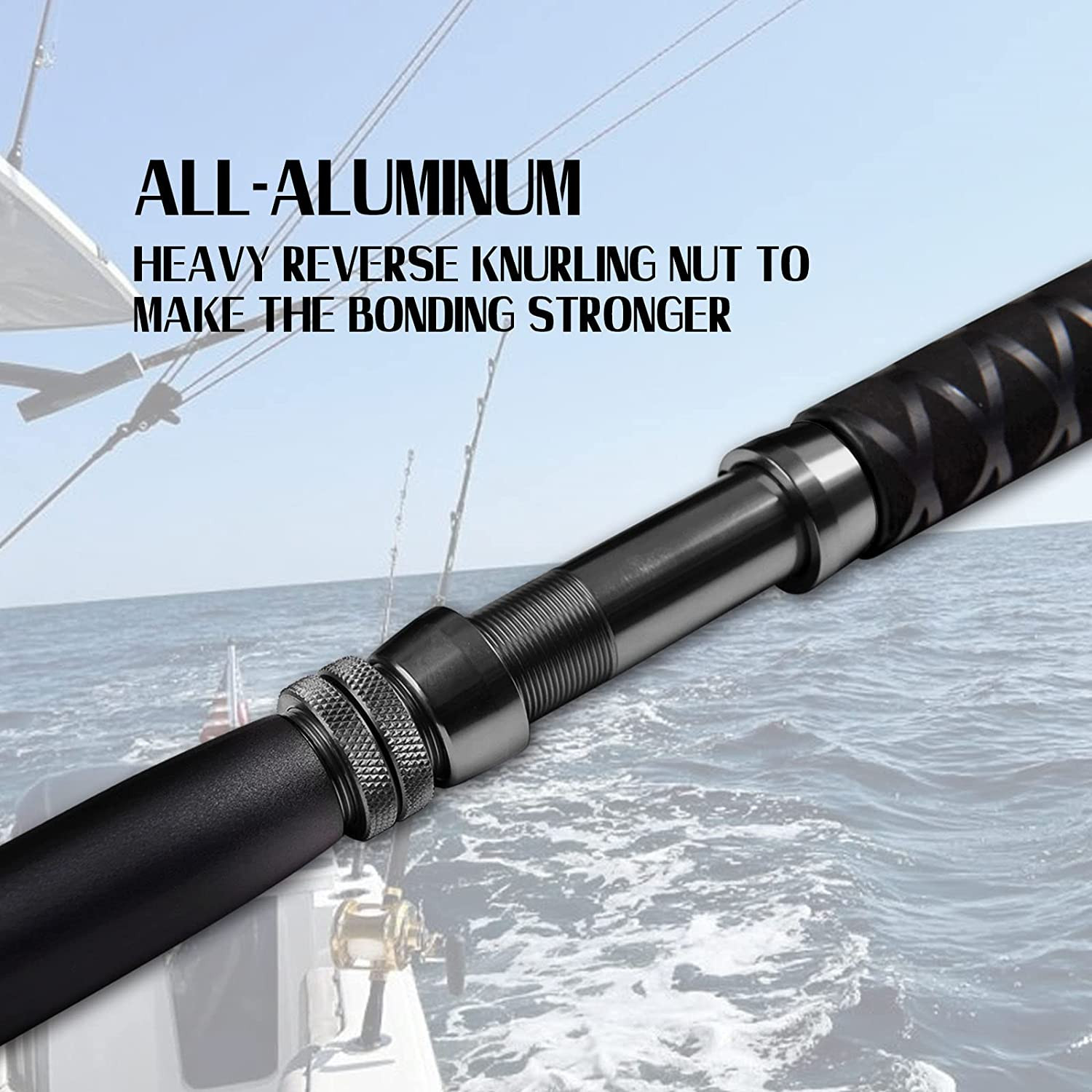 Saltwater Trolling Rod Offshore Big Game Boat Fishing Pole w Roller Guides Heavy