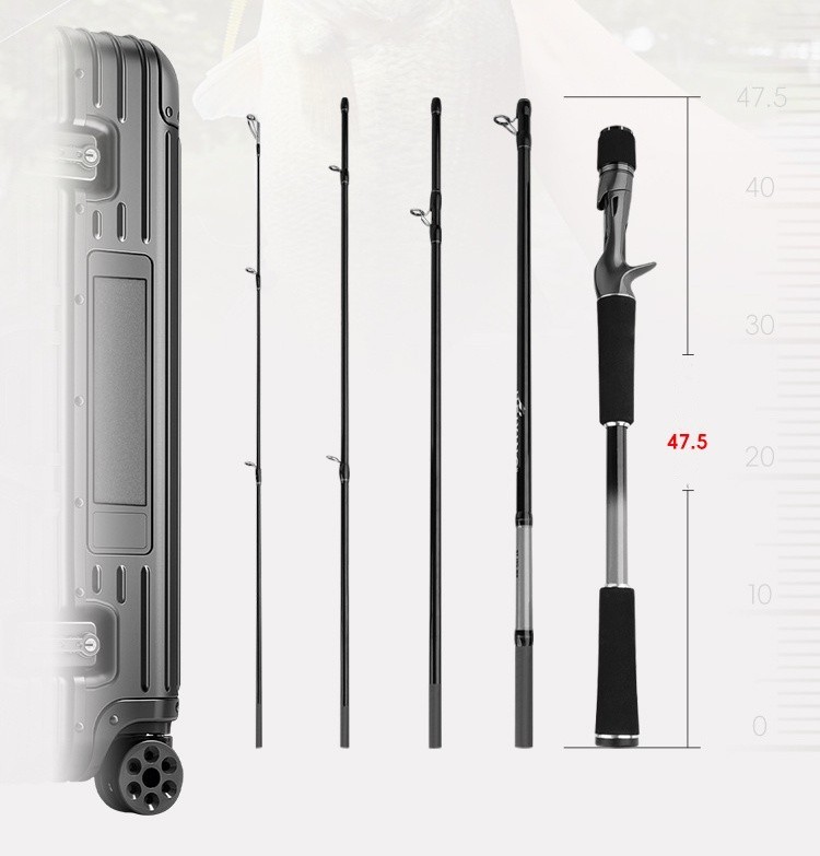 7FT 8FT Fishing Rods Spinning Rod Casting Carbon Fiber Rod 5 Section Sensitive