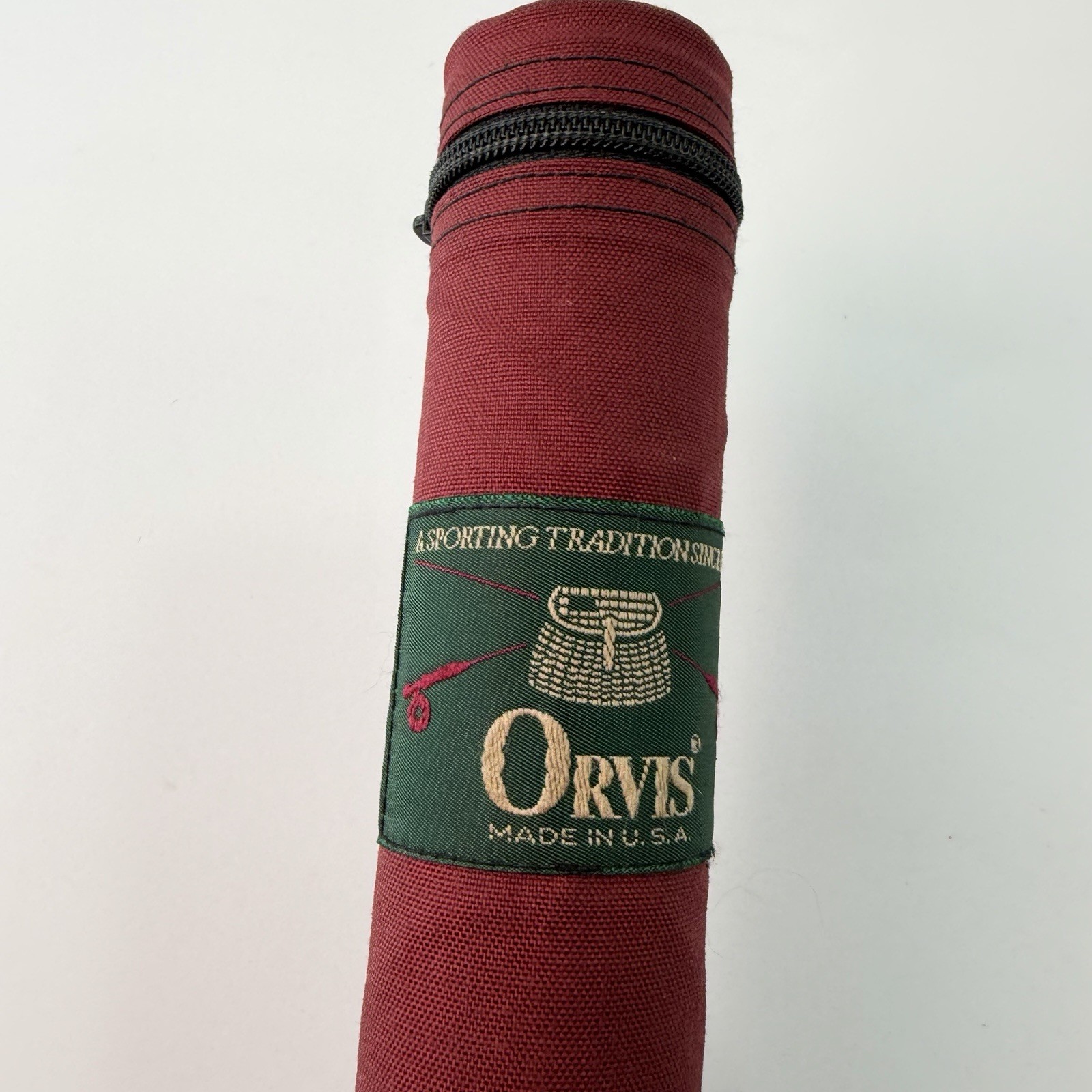 Vtg Orvis Superfine 8′ 6″ 5wt 2pc (Tube Only) Storage Travel Red 54″ Long Y309