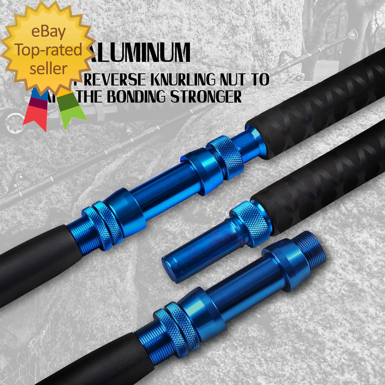 2-Piece Saltwater Offshore Heavy Bent/Straight Butt Trolling Rod Fishing Roller