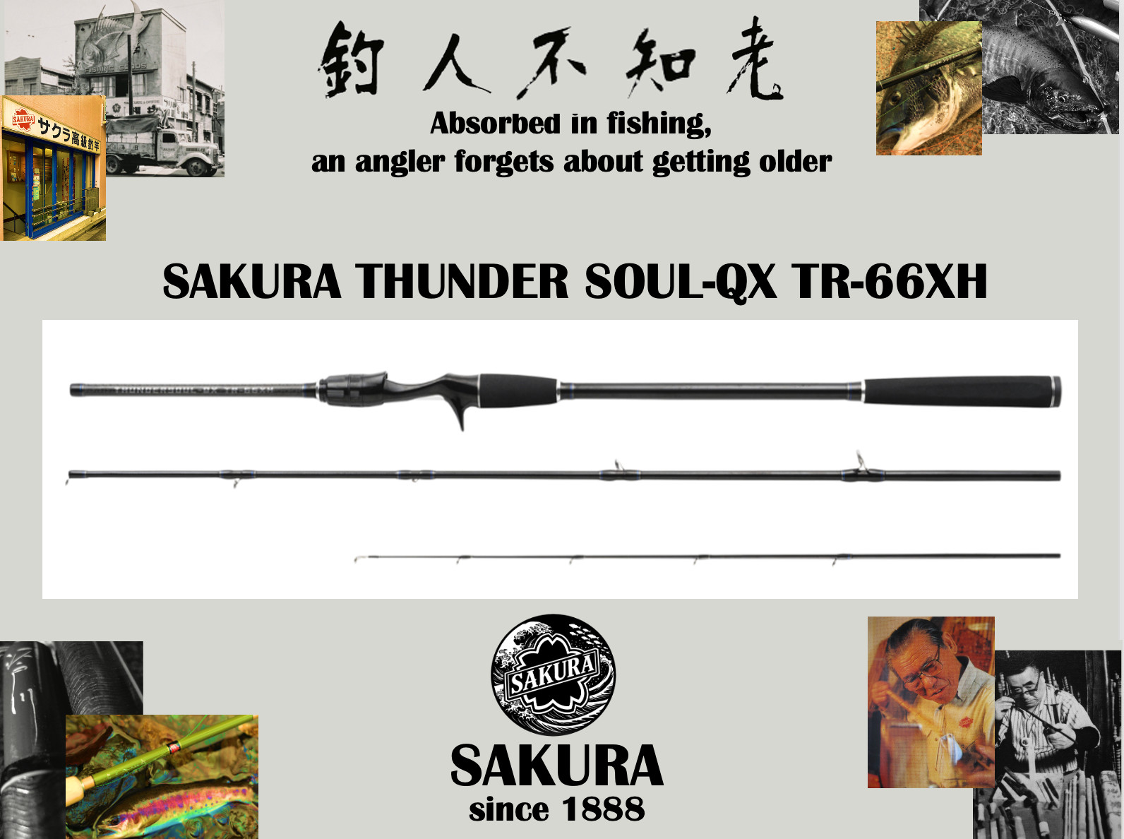 Travel Rod for All Saltwater SAKURA THUNDER SOUL-QX TR-66XH 6’6″ 3pc Fuzi EVA